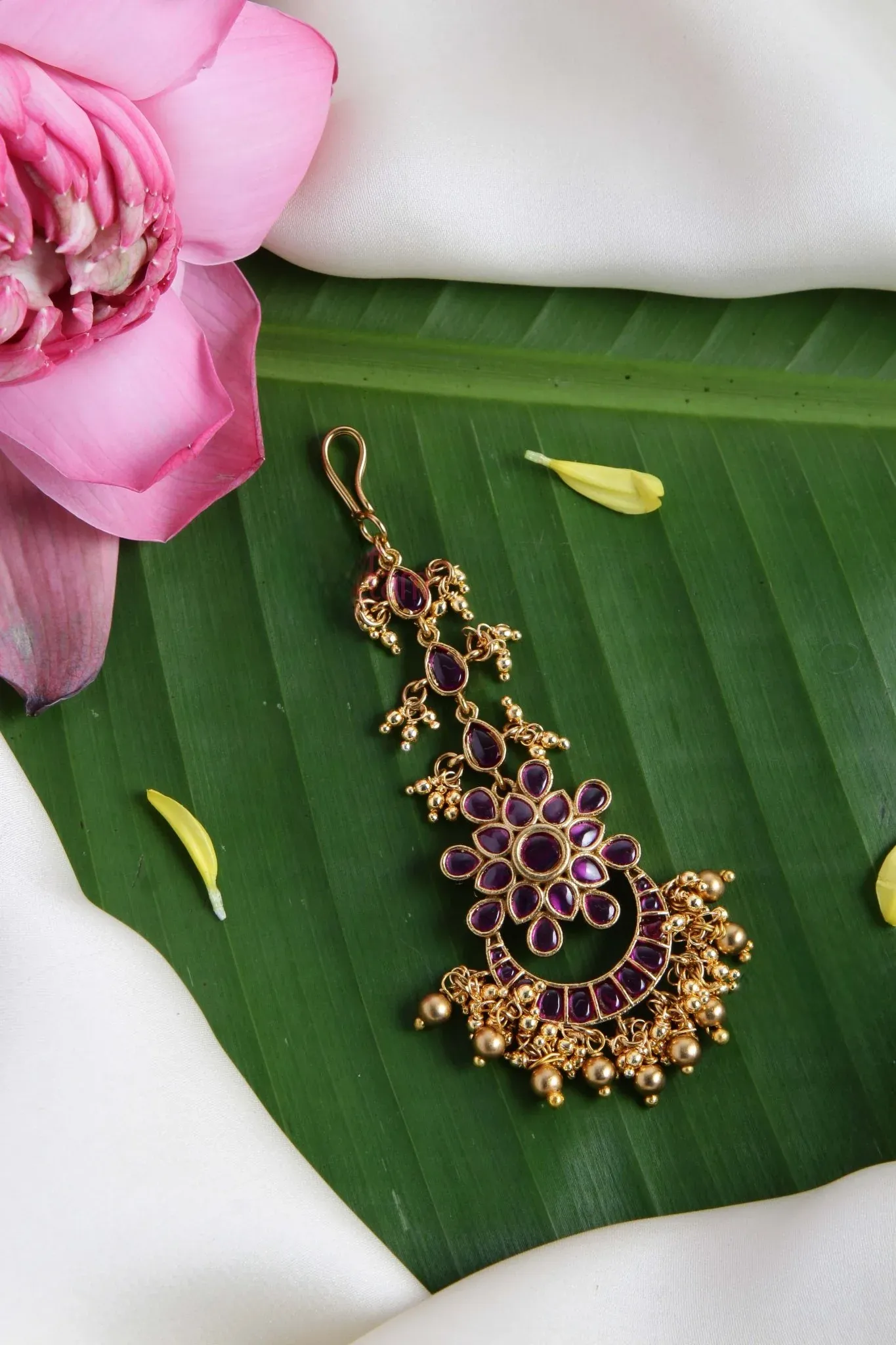 Ruby Half Moon Maang Tikka
